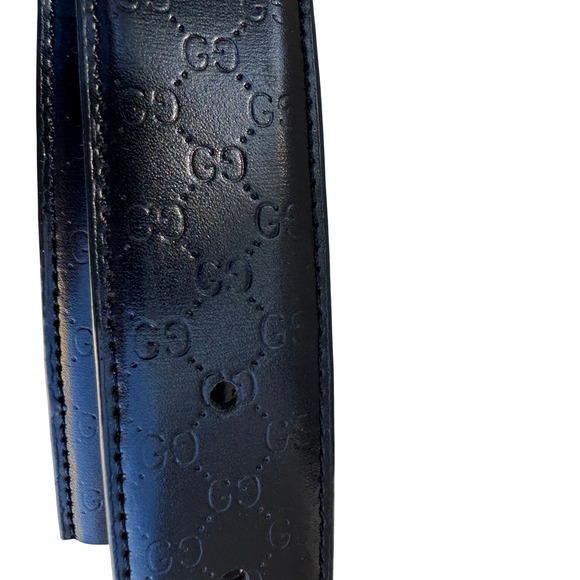 Gucci Brown Guccissima GG Monogram Leather Belt Strap 48 120 Italy No Buckle - Picture 5 of 8